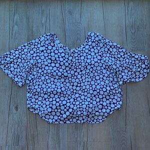 Ava Sky Blue and White Polka Dot Top | S